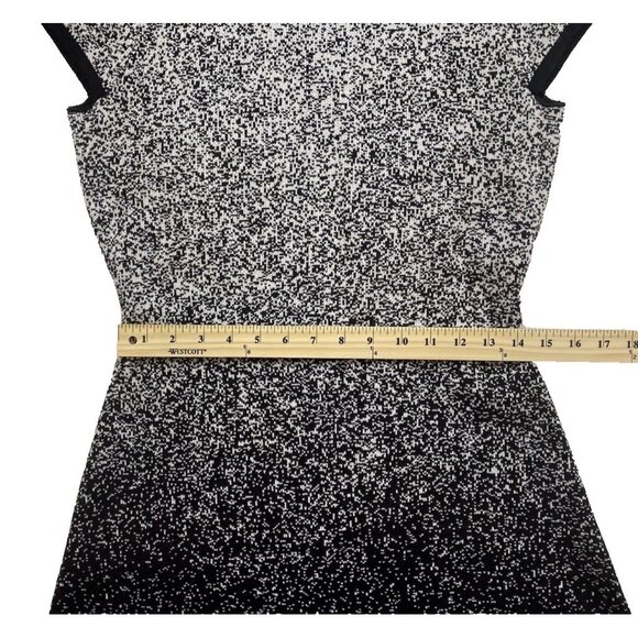 London Times Womens P Med  Black White Ombre Speckled Short Pullover Knit Dress - Picture 9 of 15